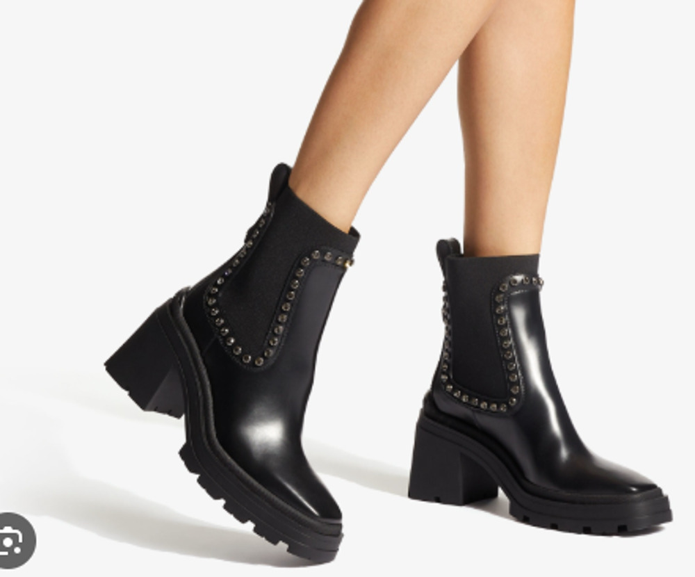 $1350 Jimmy Choo Veronique 80 Boots Size 40 Embellished Block Heel Ankle Boots